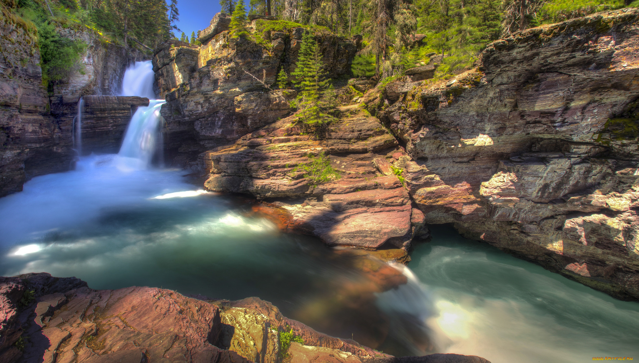 , , st, mary, falls, , , montana, glacier, national, park, 